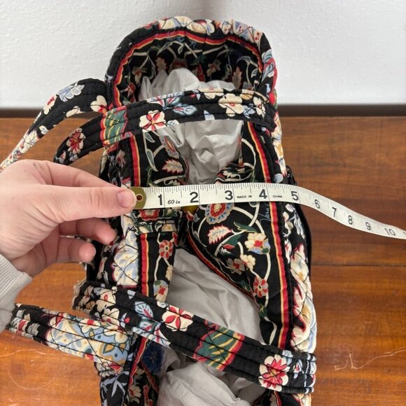 Vera Bradley Black Paisley Print Quilted Tote Bag with Toggle Closure - Picture 9 of 10